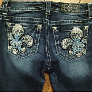 Gorgeous Miss Me Signature Skinny Jeans With Sequined Pockets 30” Inseam